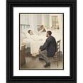 thumbnail image 1 of Jean Geoffroy 12x14 Black Ornate Wood Framed Double Matted Museum Art Print Titled: Visit Day at the Hospital (1889), 1 of 5