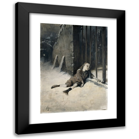 Jean Geoffroy 14x18 Black Modern Framed Museum Art Print Titled - Petit Paul (19th Century)