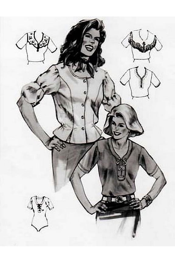 1017 Misses' Tops Ladies Blouses Tops Shirts Sewing Pattern (jeanhardy1017)