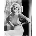 thumbnail image 1 of Jean Harlow Portrait in Short Sleeve Shoulder Dress and White Lingerie Tight Skirt with Hands on the Waist Photo Print (8 x 10), 1 of 1