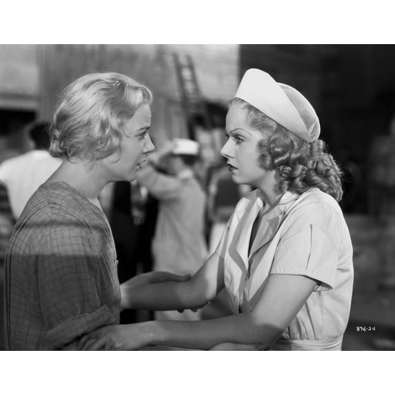 Jean Harlow Scene from a Film in White Dress and Hat Photo Print (8 x 10)