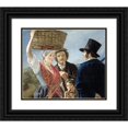 thumbnail image 1 of Jean Henri de Coene 14x12 Black Ornate Wood Framed Double Matted Museum Art Print Titled: Market Gossip (1827), 1 of 5