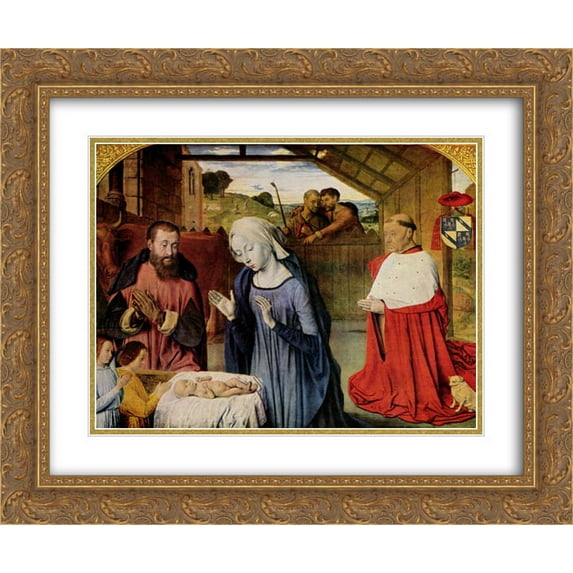 Jean Hey 2x Matted 24x20 Gold Ornate Framed Art Print 'The Nativity'