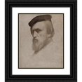 thumbnail image 1 of Jean-Hippolyte Flandrin 15x18 Black Ornate Wood Framed Double Matted Museum Art Print Titled - Self -Portrait (1853), 1 of 5