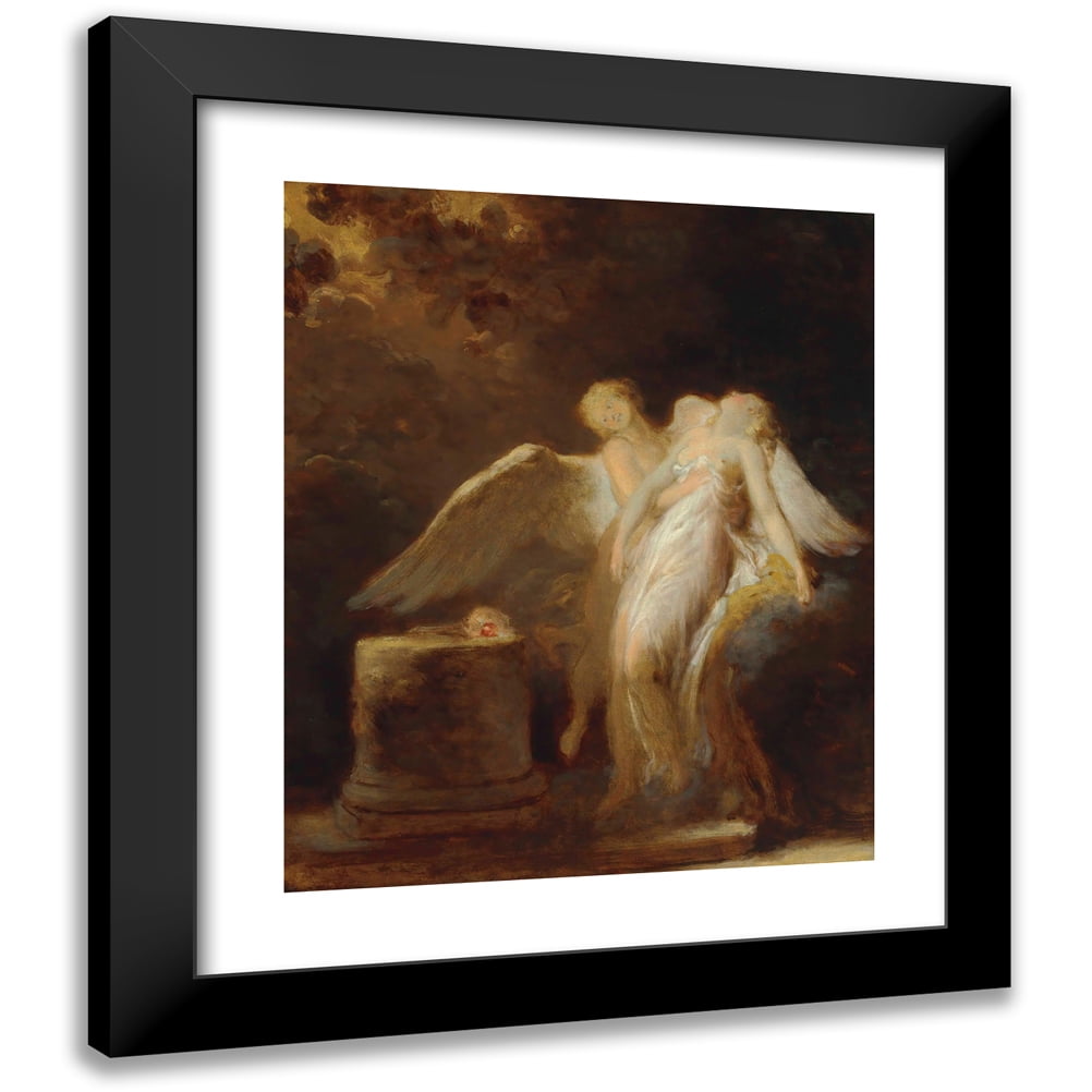 Jean-Honoré Fragonard 12x14 Black Modern Framed Museum Art Print Titled - The Sacrifice of the Rose