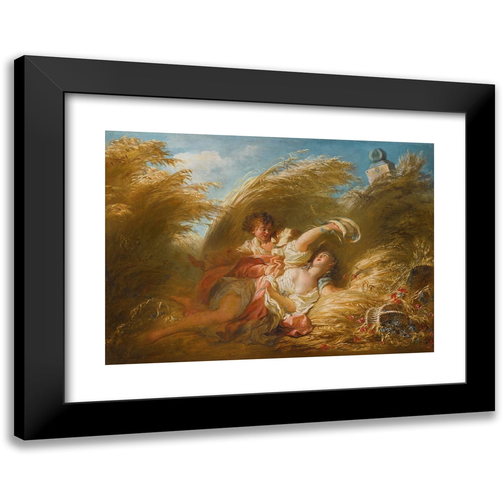 Jean-Honoré Fragonard 14x11 Black Modern Framed Museum Art Print Titled - In Wheat