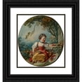 thumbnail image 1 of Jean-Honoré Fragonard 15x16 Black Ornate Wood Framed Double Matted Museum Art Print Titled - The Little Pilgrim (1754), 1 of 5