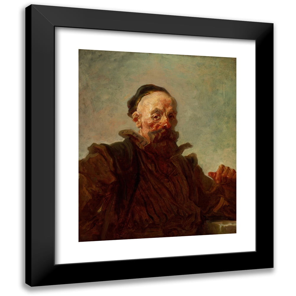 Jean-Honoré Fragonard 15x18 Black Modern Framed Museum Art Print Titled - Portrait of a Man in Costume (1768-70)