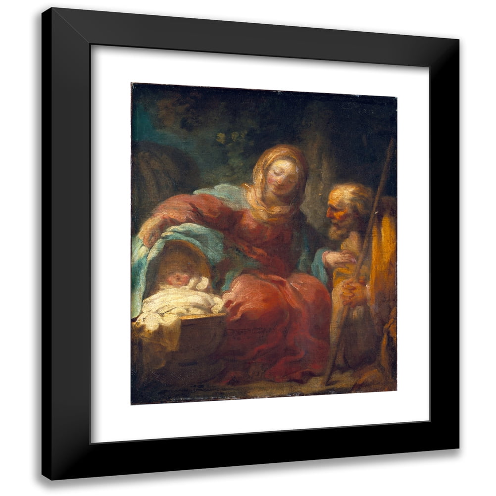 Jean-Honoré Fragonard 15x18 Black Modern Framed Museum Art Print Titled - The Rest on the Flight into Egypt