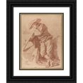 thumbnail image 1 of Jean-Honoré Fragonard 19x24 Black Ornate Framed Double Matted Museum Art Print Titled: A Fisherman Leaning on an Oar (1774), 1 of 5