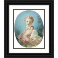 thumbnail image 1 of Jean-Honoré Fragonard 20x24 Black Ornate Framed Double Matted Museum Art Print Titled: A Young Blonde Woman with a Garland of Roses Around Her Neck, 1 of 5