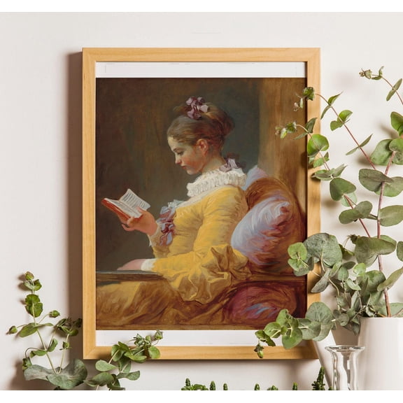 Jean Honore Fragonard Girl Reading Book Poster, Woman Portrait, Living Room Art, Classic, Antique Art, French Art, Idea, Unframed Poster Size 12x18