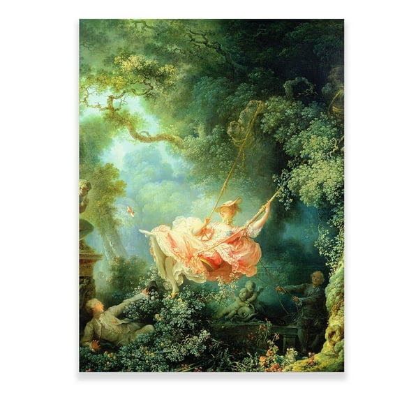 Jean Honore Fragonard the Swing Print - Classical Wall Art - Unframed Oil Painting Canvas Wall Art Landscape - for Living Room Bedroom Home Decor