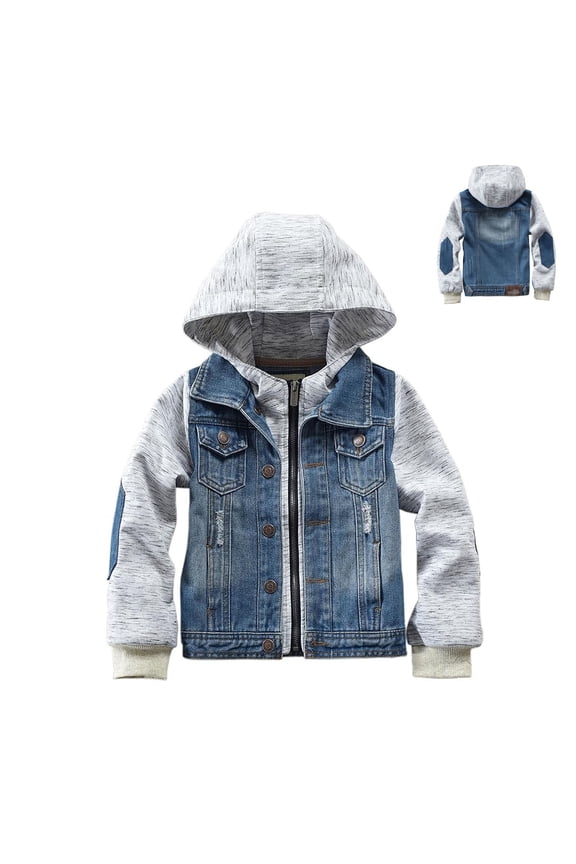 Jean Jacket Boys Long Sleeve Denim Hoodie Blue Denim Jacket Boys Spring Jackets 7-8 Years Jacket Boys