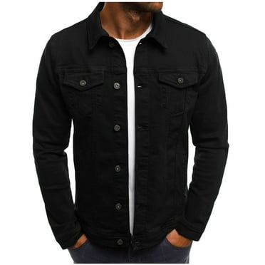 Jean Jacket For Men,Men's Fashion Denim Jacket Washed Classic Casual Distressed Slim Fit Trucker Jackets Shirts