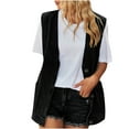 thumbnail image 1 of Jean Jacket for Girls Women's Oversized Denim Vests, Mid Length Sleeveless Button Jean Jackets Vintage Washed Cardigan Waistcoat with Pockets Streetwear Black XL, 1 of 4