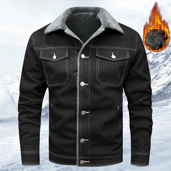 Jean Jacket Men Vintage Distressed Stand Collar Long Sleeved Denim Jackets Fashion Casual Slim Fit Streetwear Fall Winte Trucker Jean Coat With Pocket Black L