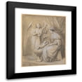 thumbnail image 1 of Jean-Jacques Feuchère 12x14 Black Modern Framed Museum Art Print Titled - Virgin and Child Adored by a Lute-Playing Angel (1820-52), 1 of 5