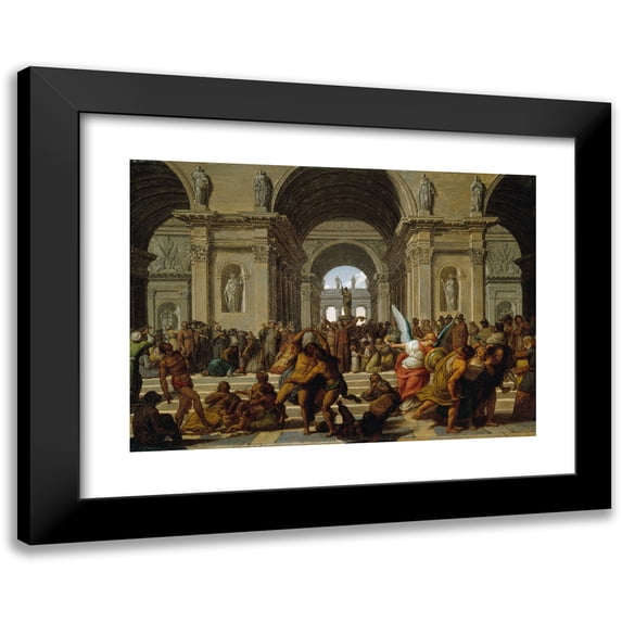 Jean-Jacques Forty 14x11 Black Modern Framed Museum Art Print Titled - Allegory, the Peoples of the World Paying Homage to the Supreme Being (1794)