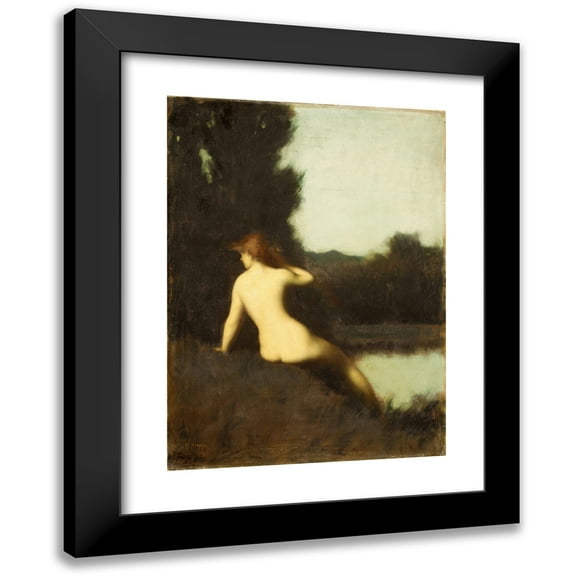 Jean-Jacques Henner 11x14 Black Modern Framed Museum Art Print Titled - A Bather (Echo) (1881)