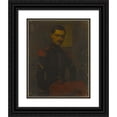thumbnail image 1 of Jean-Jacques Henner 12x14 Black Ornate Wood Framed Double Matted Museum Art Print Titled: Portrait of Sergeant Fourrier (1852), 1 of 5