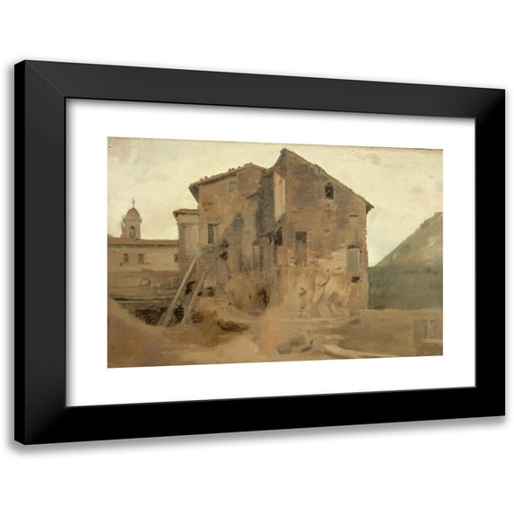 Jean-Jacques Henner 14x11 Black Modern Framed Museum Art Print Titled - Hall in the Rome Campaign (1859-1864)