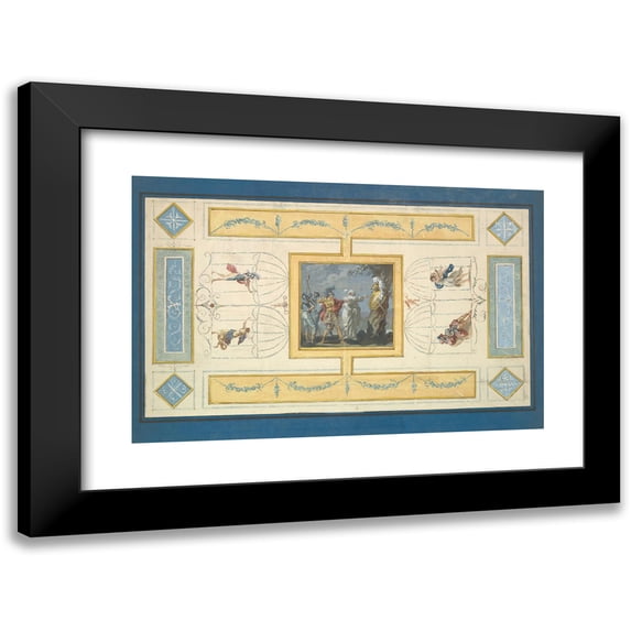 Jean-Jacques Lagrenée 18x13 Black Modern Framed Museum Art Print Titled - Study for a Ceiling.