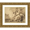 thumbnail image 1 of Jean-Jacques Lagrenée 18x14 Gold Ornate Wood Frame and Double Matted Museum Art Print Titled - An Allegory of Charity (ca.1770-90), 1 of 4