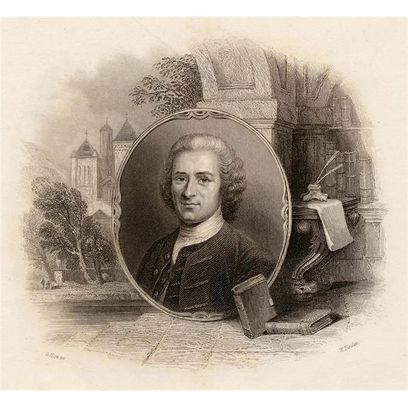 Jean-Jacques Rousseau 1712-1778. Swiss Philosopher. Drawn by G. Howse ...