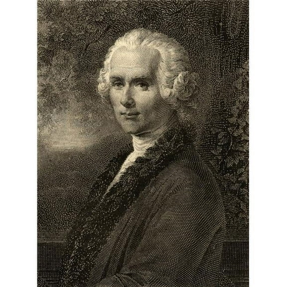 Jean-Jacques Rousseau 1712-1778 Swiss Philosopher Photo-Etching From An Old From The Book Lady Jackson S Wor 13 x 17