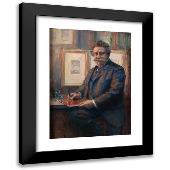 Jean Joseph Weerts 11x14 Black Modern Framed Museum Art Print Titled - Portrait of Charles Albert Waltner in His Workshop (1910)