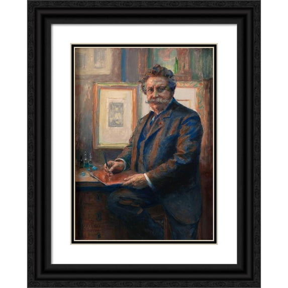 Jean Joseph Weerts 11x14 Black Ornate Wood Framed Double Matted Museum Art Print Titled: Portrait of Charles Albert Waltner in His Workshop (1910)