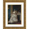 thumbnail image 1 of Jean-Léon Gérôme 11x14 Gold Ornate Wood Frame and Double Matted Museum Art Print Titled - Portrait of Marie-Anne D'Escoubleau De Sourdis, Madame Charles-Joachim Lefevre (1853-1938) (1842-191, 1 of 4