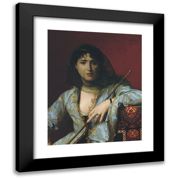 Jean-Léon Gérôme 12x14 Black Modern Framed Museum Art Print Titled - Veiled Circassian Beauty