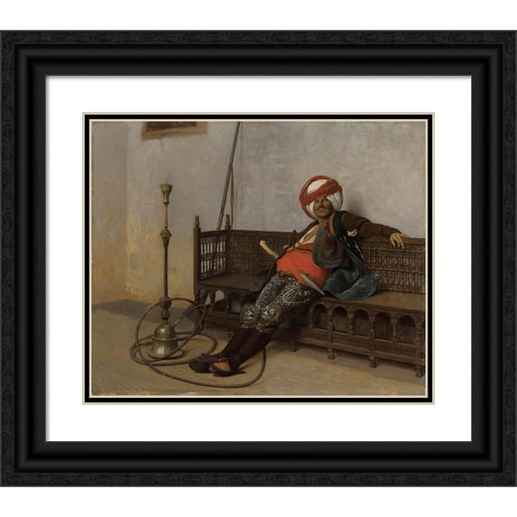 Jean-Léon Gérôme 14x12 Black Ornate Wood Framed Double Matted Museum Art Print Titled: Chef Arnaute