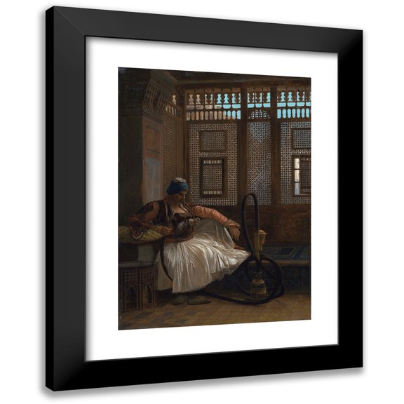 Jean-Léon Gérôme 14x18 Black Modern Framed Museum Art Print Titled - Arnaut Smoking
