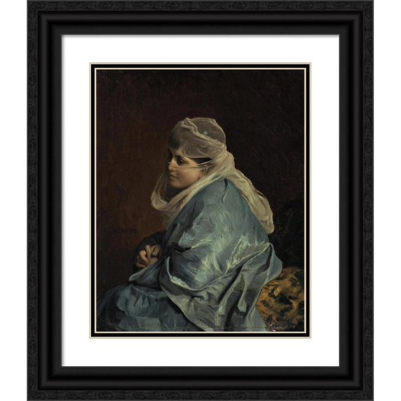 Jean-Léon Gérôme 15x18 Black Ornate Wood Framed Double Matted Museum Art Print Titled - Woman of Constantinople
