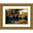 thumbnail image 1 of Jean Léon Pallière 14x11 Gold Ornate Wood Frame and Double Matted Museum Art Print Titled - The Fights in Bazeilles (1879), 1 of 4