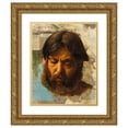 thumbnail image 1 of Jean Lecomte du Nouÿ 15x18 Gold Ornate Wood Frame and Double Matted Museum Art Print Titled - Bearded Man's Head, 1 of 4