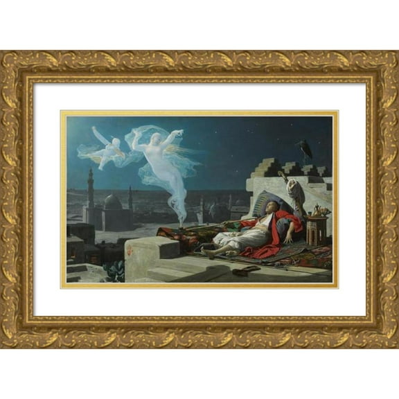 Jean Lecomte du Nouÿ 24x16 Gold Ornate Framed and Double Matted Museum Art Print Titled - A Eunuch's Dream (1874)