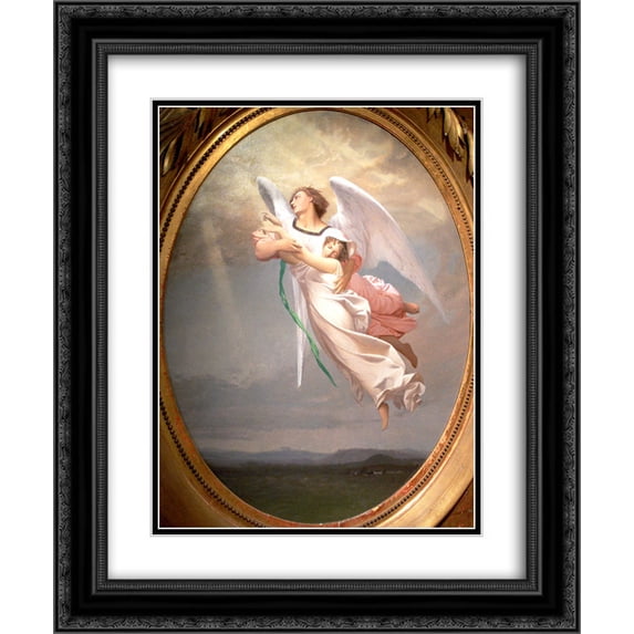 Jean Leon Gerome 2x Matted 20x24 Black Ornate Framed Art Print 'A Soul Taken away by an Angel '