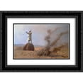 thumbnail image 1 of Jean Leon Gerome 2x Matted 24x18 Black Ornate Framed Art Print 'Arab Frightening Larks Away (unfinished)', 1 of 2