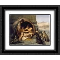 thumbnail image 1 of Jean Leon Gerome 2x Matted 24x20 Black Ornate Framed Art Print 'Diogenes', 1 of 2
