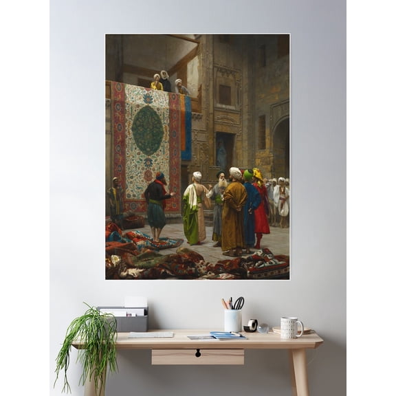 Jean Leon Gerome - The Carpet Merchant Poster Wall Art, Modern Wall Decor For Living Room Bedroom, 8x12 UNFRAMED