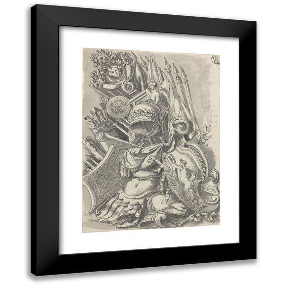 Jean Lepautre 11x14 Black Modern Framed Museum Art Print Titled - A Trophy of Arms