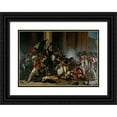 thumbnail image 1 of Jean-Louis Bezard 24x18 Black Ornate Framed Double Matted Museum Art Print Titled: Take the Louvre, July 29, 1830; Massacre of Swiss Guards. (1832), 1 of 5