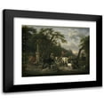 thumbnail image 1 of Jean-Louis Demarne 14x12 Black Modern Framed Museum Art Print Titled - Italian Landscape with Shepherds and Animals at a Fountain (1780 - 1810), 1 of 5