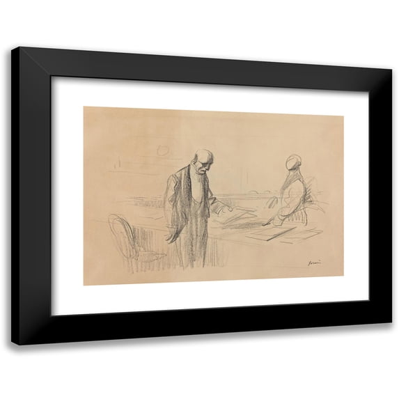 Jean-Louis Forain 14x11 Black Modern Framed Museum Art Print Titled - At the Conference (C. 1919)