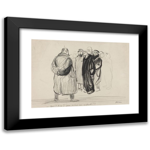 Jean-Louis Forain 14x11 Black Modern Framed Museum Art Print Titled - Empty -Handed. the Team of a Zeppelin (Probably 1915)