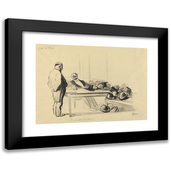 Jean-Louis Forain 14x11 Black Modern Framed Museum Art Print Titled - It's Peace. You Don't See a Kepi! (C. 1919)